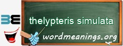 WordMeaning blackboard for thelypteris simulata